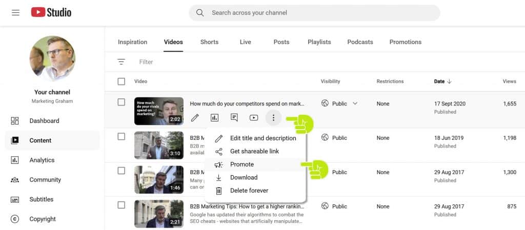 Podcast YouTube promotion
